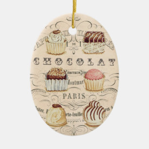 Vintage Schokolade... Keramik Ornament