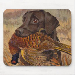 Vintage Schokoladen-Labrador-Jagd Mousepad