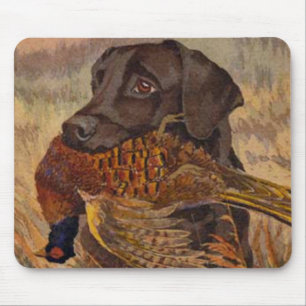 Vintage Schokoladen-Labrador-Jagd Mousepad