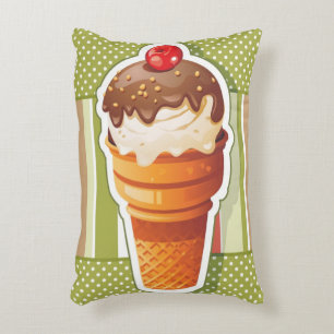 Vintage SchokoladenEiscreme Zierkissen