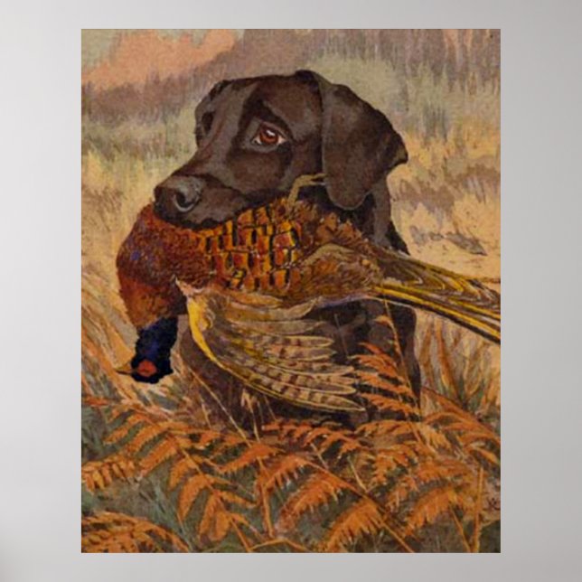 Vintage Schokoladenjagd Labrador Poster (Vorne)
