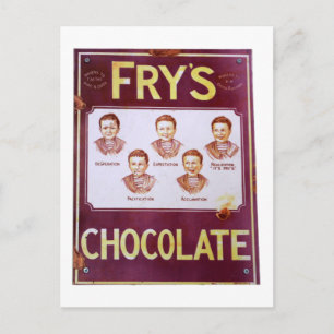 Vintage-Schokoladenwerbeplakat Postkarte