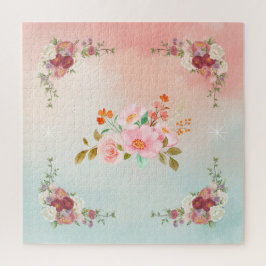 Vintage schöne Blume, Blühend Kunstwerk Puzzle
