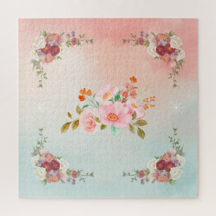 Vintage schöne Blume, Blühend Kunstwerk Puzzle