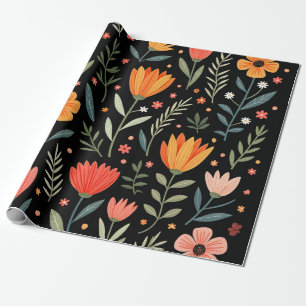 Vintage Schöne Blumige Beliebte Kollektion Geschenkpapier