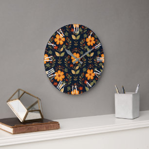 Vintage Schöne Florale Moderne Kollektion Große Wanduhr