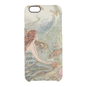 Vintage, schöne Girly Mermaid unter dem Meer Durchsichtige iPhone 6/6S Hülle