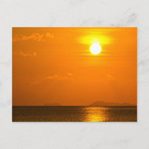 Vintage schöne Insel-Strand-Sonnenuntergangspostka Feiertagspostkarte