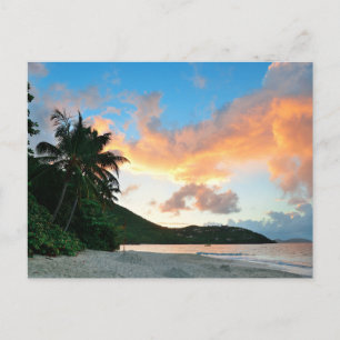 Vintage schöne Insel-Strand-Sonnenuntergangspostka Feiertagspostkarte