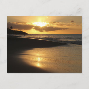 Vintage schöne Insel-Strand-Sonnenuntergangspostka Feiertagspostkarte