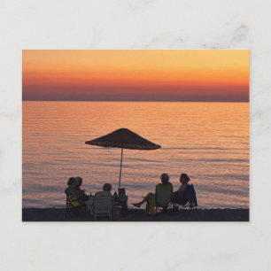 Vintage schöne Insel-Strand-Sonnenuntergangspostka Feiertagspostkarte