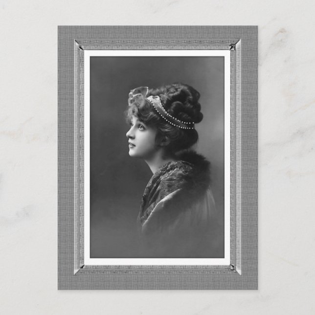 Vintage Schönheit - Hoffnung in Schwarz und Weiß Postkarte (Vorderseite)
