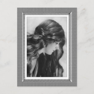 Vintage Schönheit - klassische Schönheit - in Schw Postkarte