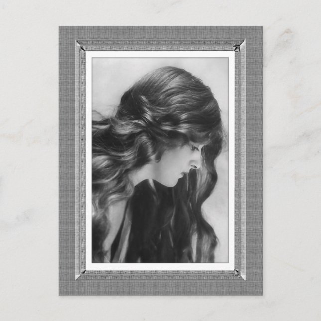 Vintage Schönheit - klassische Schönheit - in Schw Postkarte (Vorderseite)