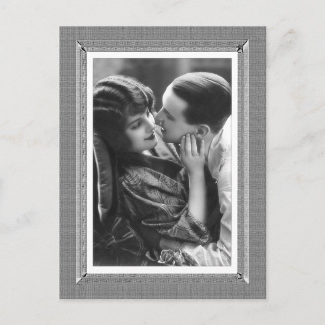 Vintage Schönheit - Leidenschaft - schwarz und wei Postkarte (Vorderseite)