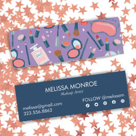 Vintage Schönheit Makeup Artist Niedliche Farbige Mini Visitenkarte