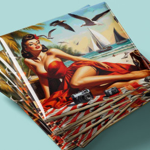 Vintage Schönheit Pinup Magnet