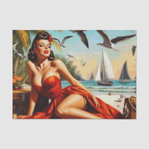 Vintage Schönheit Pinup Seidenpapier