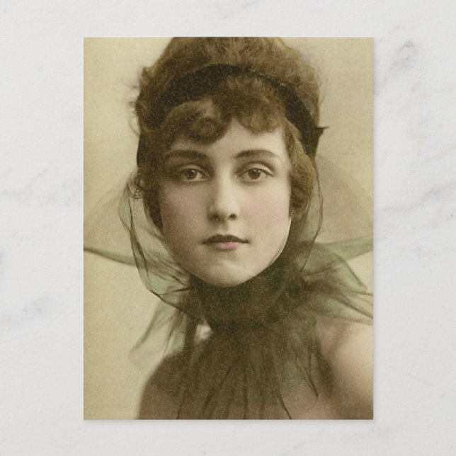 Vintage Schönheit Postkarte (Vorderseite)