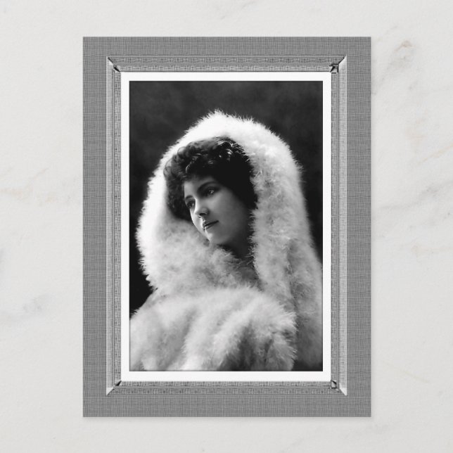 Vintage Schönheit - sanfte Schönheit - in Schwarz  Postkarte (Vorderseite)