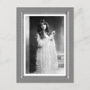 Vintage Schönheit - Sweet Slumber - schwarz und we Postkarte