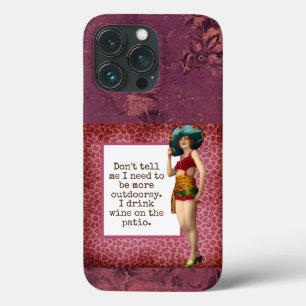 Vintage-Schönheit trinkt Wein Lustig   Case-Mate iPhone Hülle