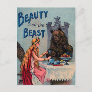 Vintage Schönheit und das Biest Postkarte