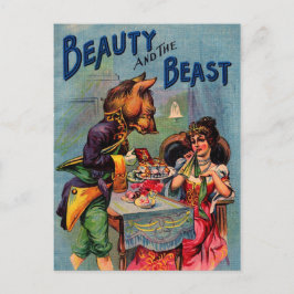 Vintage Schönheit und das Biest Postkarte