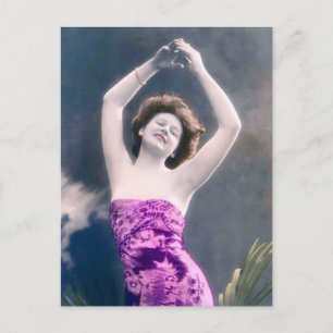 Vintage Schönheitshand über Kopftanz Postkarte