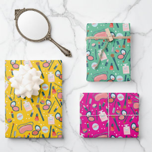 Vintage-Schönheitskosmetik Brautjungfer Mutter Mak Geschenkpapier Set