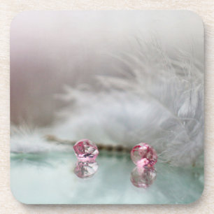 Vintage Schönheitskrug Button Juwel Feder aquamari Getränkeuntersetzer