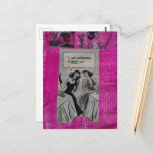 Vintage-Schönheitswerbung auf rosa Mixed-Media-Col Postkarte
