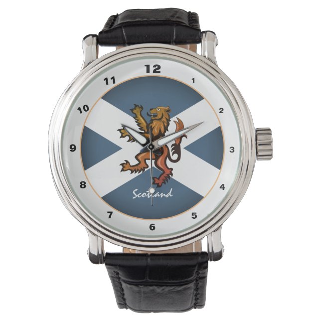 Vintage schottische Flagge, Lion & Schottland /mod Armbanduhr (Vorderseite)