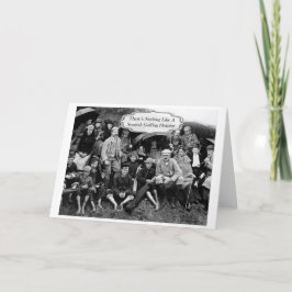 Vintage schottische Golfing Holiday Card Feiertagskarte
