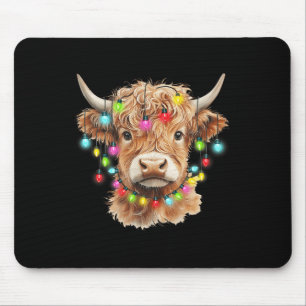 Vintage Schottische Hochlandkuh Tier Weihnachten X Mousepad