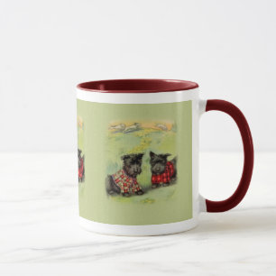 Vintage schottische Terrier-Kaffee-Tasse Tasse