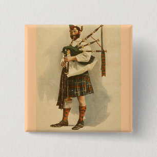 Vintage schottischer Highland Dudelsackspieler Kil Button
