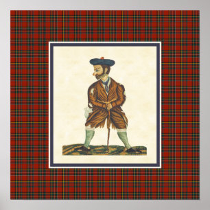 Vintage schottischer Highlander Peelans Tartan Ran Poster