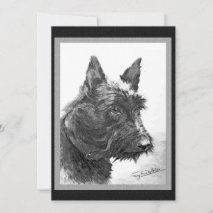 Vintage-Schottischer-Terrier-Kunst Einladung