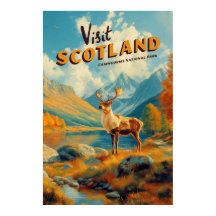 Vintage-Schottland-Cairngorms-Rentier-Plakat