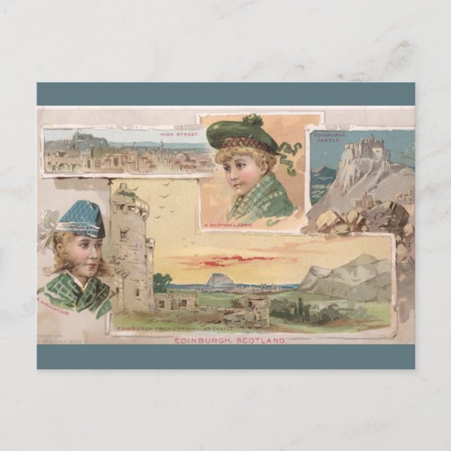 Vintage Schottland Postkarte (Vorderseite)