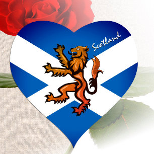 Vintage Schottland, Rampant, Patriotische schottis Herz-Aufkleber