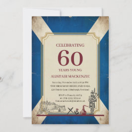 Vintage Schottlandflagge Saltire 60. Geburtstag Einladung