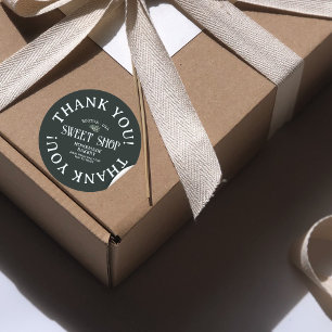 Vintage Schreiben kleiner Unternehmen Vielen Dank Runder Aufkleber