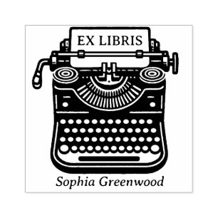 Vintage Schreibmaschine - Ex Libris Gummistempel
