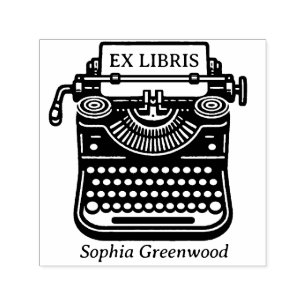 Vintage Schreibmaschine - Ex Libris Permastempel