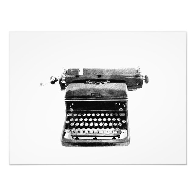 Vintage Schreibmaschine Fotodruck (Vorne)
