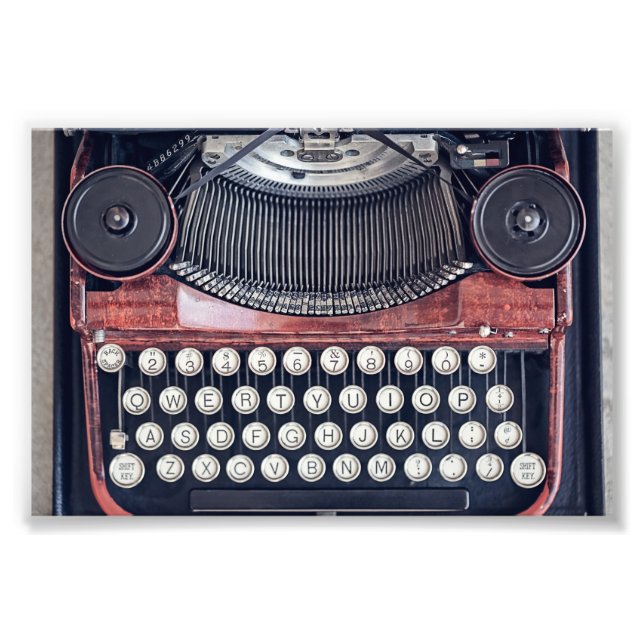 Vintage Schreibmaschine Fotodruck (Vorne)