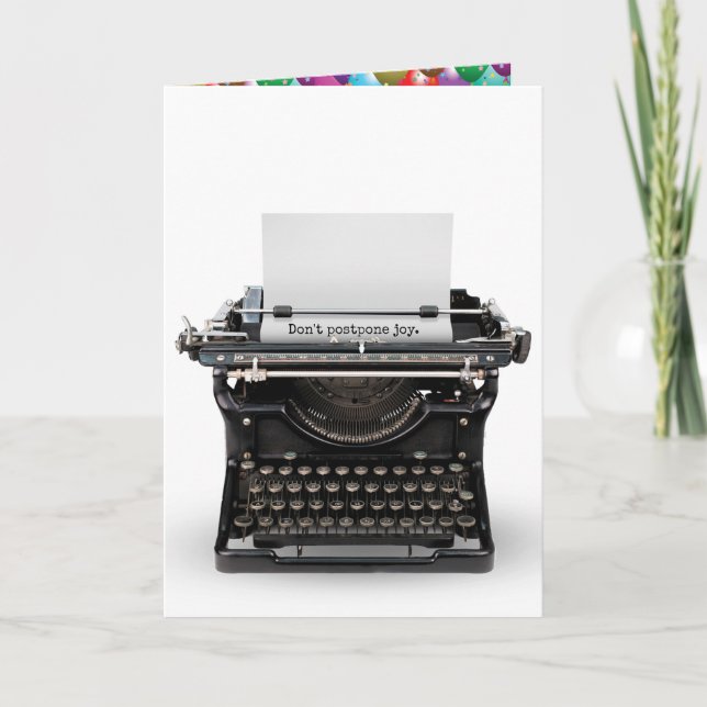 Vintage Schreibmaschine Geburtstag Dankeskarte (Vorderseite)