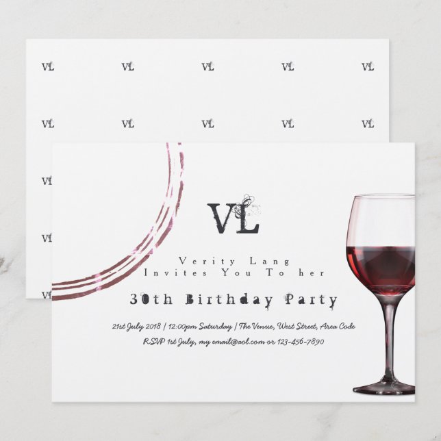 Vintage Schreibmaschine Geburtstag lädt zum 30. 40 Einladung (Vorne/Hinten)